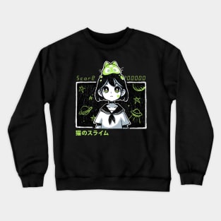 Kawaii space girl - Anime style - Alien cat Crewneck Sweatshirt